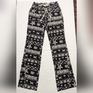 🔹Cali 1850 Los Angeles Drawstring Beach Pants Linen Blend Black/Ivory SIZE XS